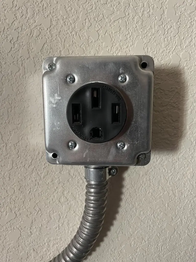 NEMA 14-50 outlet installed for Electrical Panel Upgrade in Ranlo